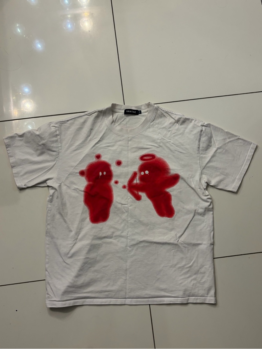 White VAMTAC shirt with red Graphics